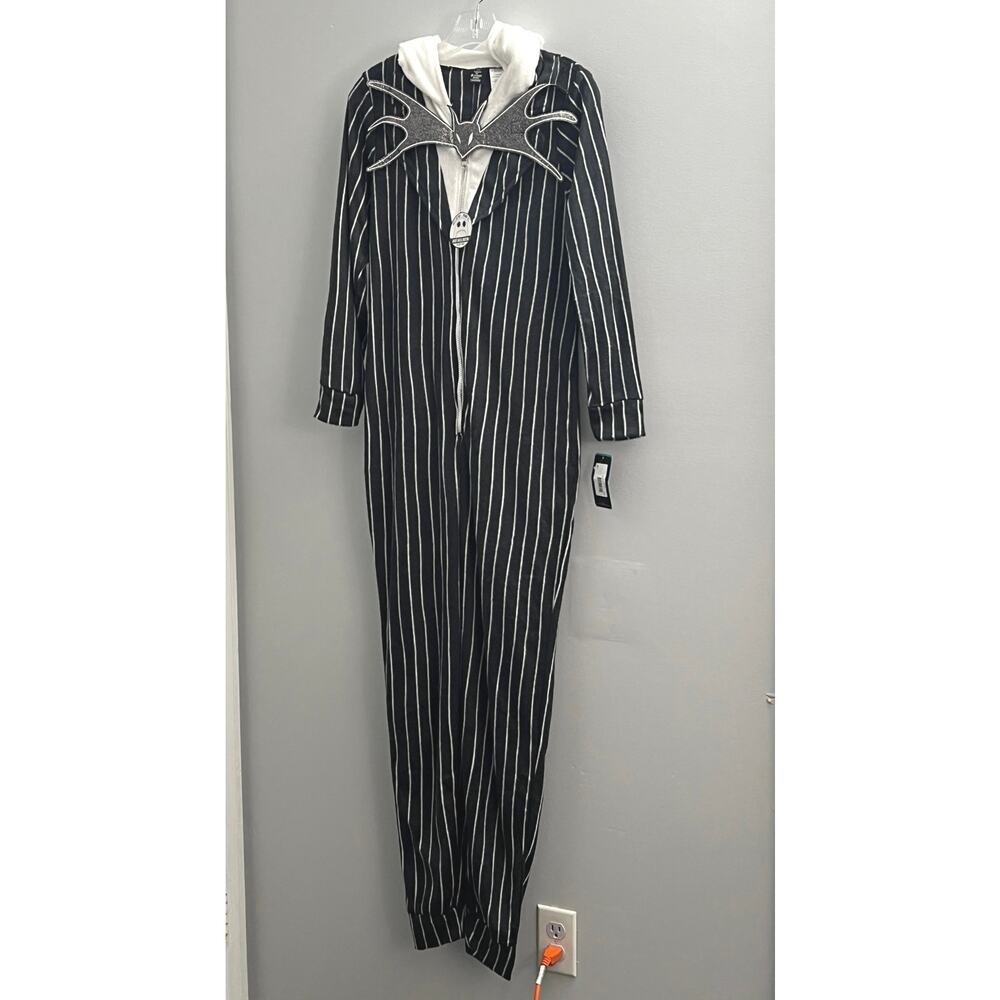 Tim Burton Jack Skeleton Plush Hoodie Jumpsuit XS Halloween Costume Christmas